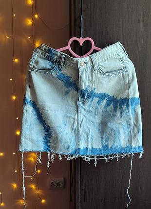 Джинсова міні спідниця &denim варьонка розмір s