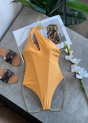 Купальник жіночий суцільний на одне поече h&m світло-помаранчевий