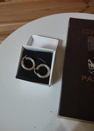 Серьги конго серебро 3