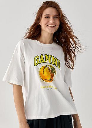 Бавовняна футболка з принтом абрикоси