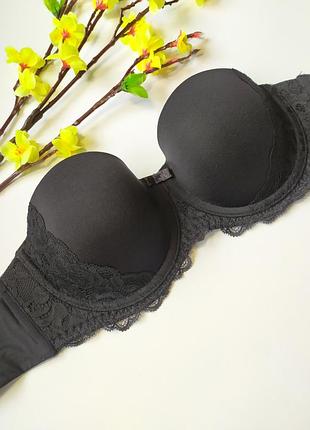 Черный бюстгалтер балконет с кружевом body by tchibo, eur 75b