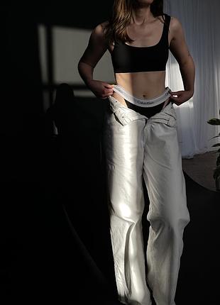 Білі прямі джинси zara