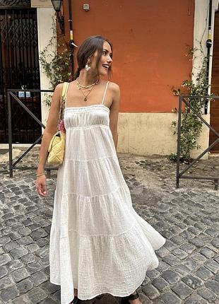 Zara шикарна кремова сукня сарафан