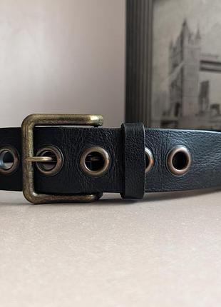 Ремінь river island (large) made in uk оригінал 
з натур. шкіри чоловічий чорний широкий