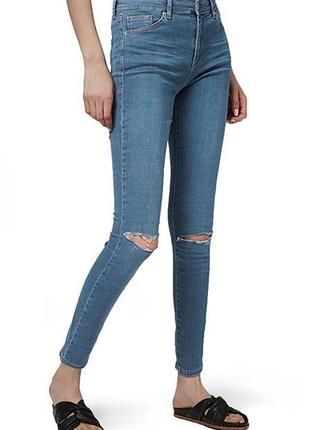 Джинси скіні з розрізами topshop р. 10
