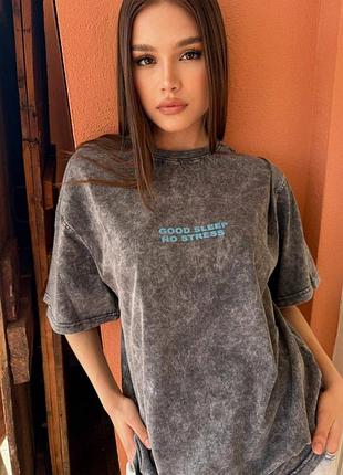 Жіноча футболка оверсайз з бавовни літня тай-дай 0426
