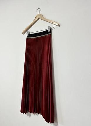 Плісирована спідниця міді zara, спідниця плісе, жатка, юбка