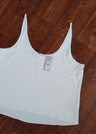 Новая женская белая майка, белая шифоновая блузка на бретелях, женская одежда