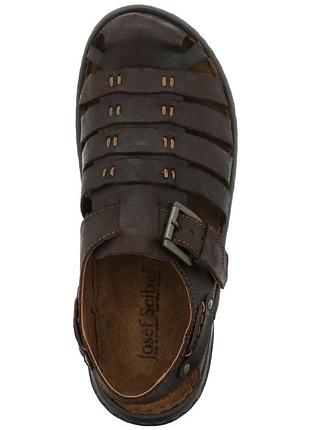 Натур. шкіра коричневі закриті сандалії