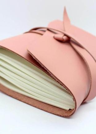 Блокнот шкіряний жіночий рожевий записна книжка щоденник6 фото