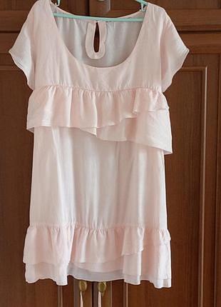 Жемчужно-розовая туника с пояском