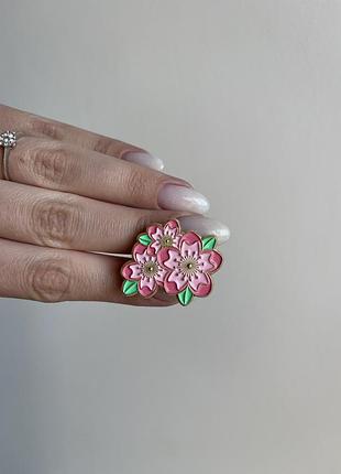 Пін значок металевий брошка рожева сакура