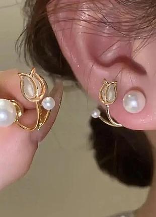 Серьги цветочные тюльпаны