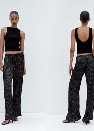 Широкі штани в горошок zara