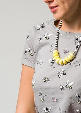 🐝бавовняна футболка  bershka з літнім принтом