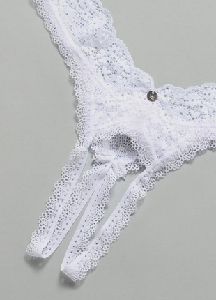 Heavenlly otwarte obsessive белые стринги с доступом