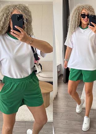 Літній повсякденний жіночий костюм футболка і шорти вільного крою