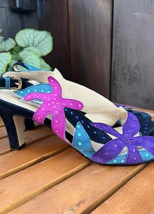 Замшеві босоніжки у морському стилі