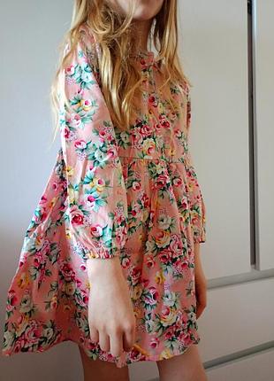 Платье ситец хлопок нежное платье 5-6-7-8 лет