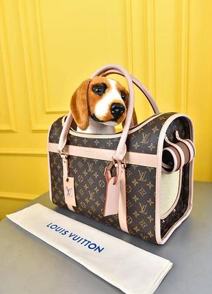 Переноска для животных louis vuitton натуральная кожа под заказ