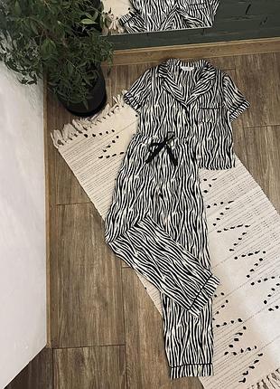 Атласная пижамка костюм для дома primark🌿