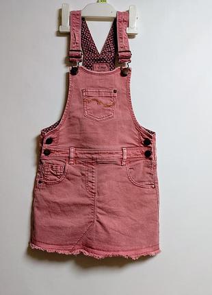 Джинсовий стрейч сарафан з необробленими краями #882#