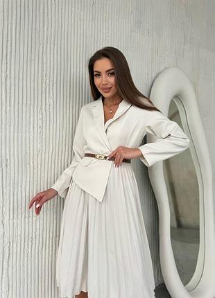 Платье комбинация в деловом стиле, в комплекте с ремнем