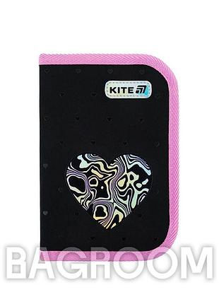 Пенал с наполнением kite love is k25-622h-3, 1 отделение, 2 отворота
