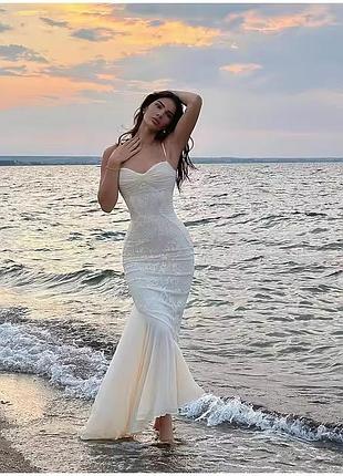 Коктейльное кружевное цветочное вечернее в пол макси платье old money шелковое мини платье с корсетом с открытыми плечами с открытой спиной