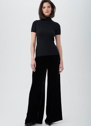 Жіночі чорні оксамитові штани брюки широкі палаццо