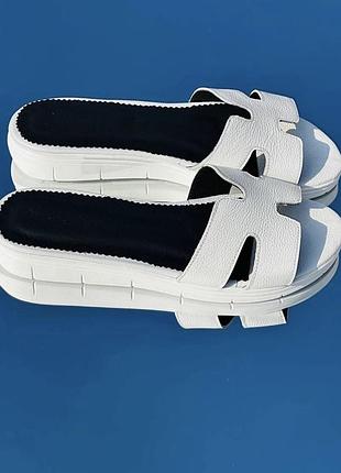 В наявності трендові шльопанці натур шкіра флотар білі 28 см