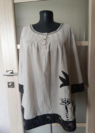 Блуза/рубашка лен р.,l/xl