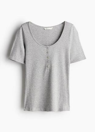 Бавовняна футболка в рубчик h&amp;m xs-s