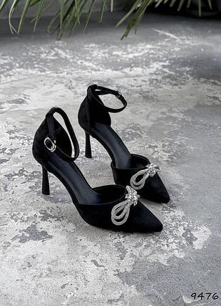 Туфли женские feloni черные экозамша