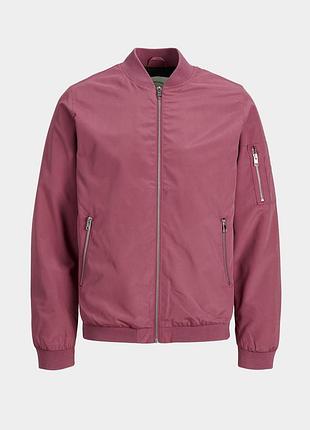 Бомбер вітровка jack&jones (данія) димчасто-рожевий