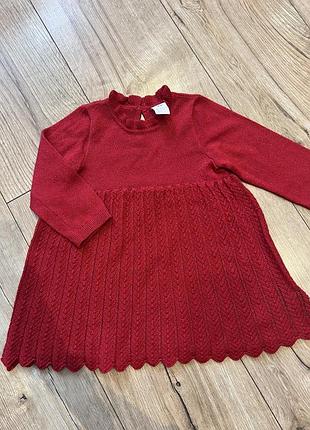 Червона розкішна сукня для маленьких принцес. розмір 74, виробник h&m, в ідеальному стані