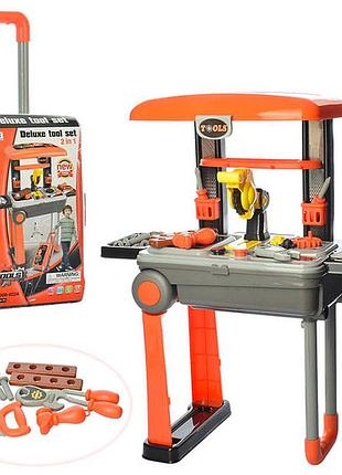 Ігровий набір інструментів «deluxe tool set» 008-922a (валіза-верстат) + подарунок — дитячий комбінезон!
