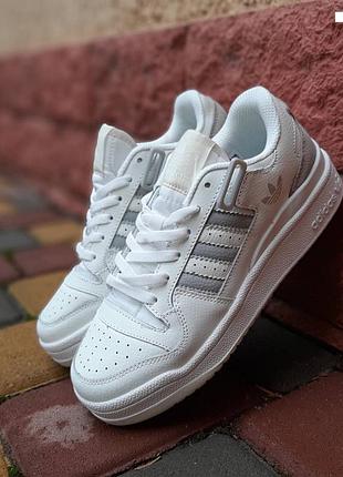 Кросівки adidas forum білі з сірим         розпродаж sale
