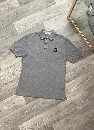 Stone island polo чоловіча футболка поло сіра стон айленд оригінал розмір s-m