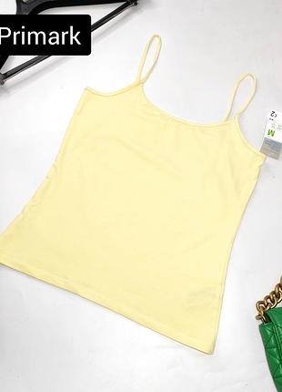 Майка женская базовая желтая на бретелях от бренда primark cares m