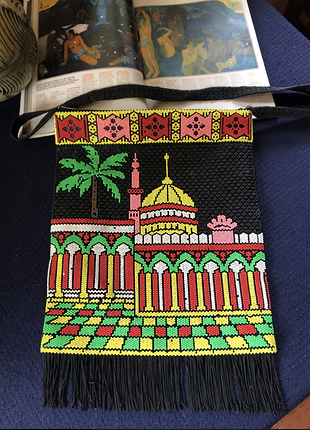 Вінтаж, автентична сумка торба літня в східному стилі з бісером та бахромою, нова!
