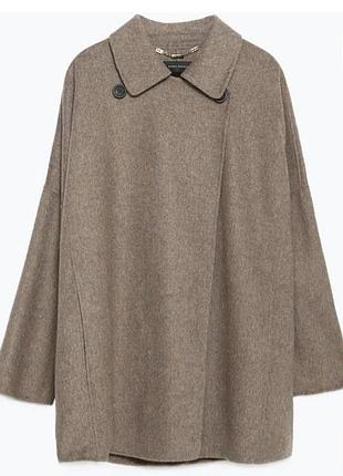 Шерстяне пальто оверсайз zara