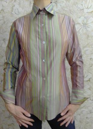 Шелковая блуза рубашка alberto fabiani, винтажная
