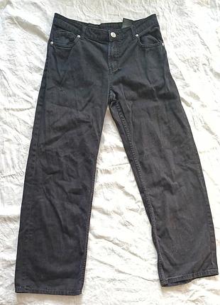 Широкие джинсы брюки черные на высокой талии y2k бойфренд