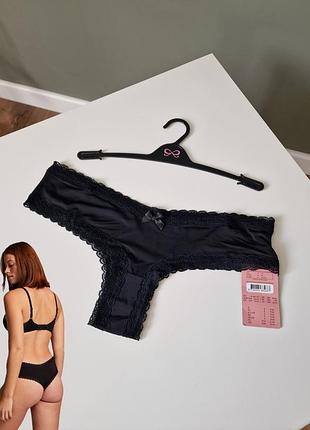 Трусики чорні бразиліана s m 36 38 hunkemoller