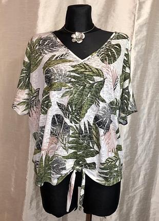 Винтажная футболка с разрезами на рукавах с листьями vintage