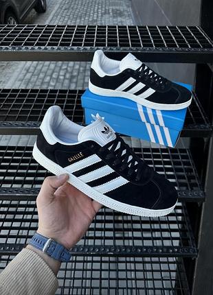 👟🔥 кросівки чоловічі adidas gazelle - black/white (36-44)