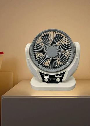 Портативный настольный вентилятор fan-606 4в1 с солнечной панелью компактный