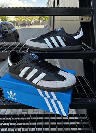 👟🔥 кросівки чоловічі adidas samba - black/grey (41-45)