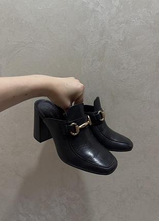 Мюлі жіночі чорні new look 37 на підборах класичні та стильні